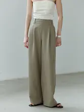 高腰ストレートパンツ【女性用・ゆったりテーパード・カジュアル】