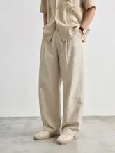 高級感あふれる軽量パンツ【メンズ・ストレートカット・通気性・クールタッチ】（セットアップ対応）