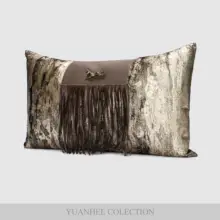 軽やかなデザイン！流し毛付きクッションカバー【リビングソファ用・高級感】