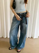 レッドストライプのウエストベルト【レトロデザイン・細長いスカーフ・おしゃれなアクセント】