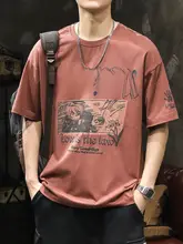 アメリカンヘビー半袖 Tシャツ 夏アニメプリント