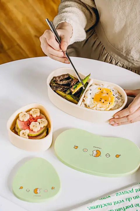 SHUEHO 弁当箱 ランチボックス シリコン 電子レンジ対応 茶トラねこ 通学 学生 キッズ 男の子 女の子