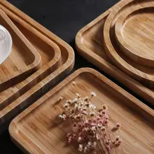 竹製トレー【創意デザイン・ピザ・お茶用・長方形・家庭用】