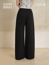 黒色ウール製 レディーススーツパンツ【冬用・ストレート・フィット・カジュアル】