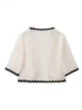 レーストリムの薄手カーディガン【春夏用・女性用・ショートスリーブ】