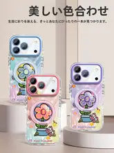 iPhone用 スマホケース ソフト 回転スタンド付き 金運アップ 高級感 ペア ユニーク
