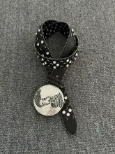 金属スタッズデザインのヴィンテージベルト【重厚感あるダイヤモンド飾り・兼用スタイル】