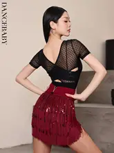 ラテンダンス用 長袖トップス【ダンス練習用・メッシュ素材】