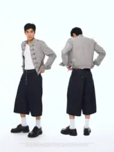 貴族風宮廷デザインのショートジャケット【洗い加工・ヴィンテージスタイル・ナポレオンジャケット】