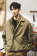 ミリタリーグリーン工装ジャケット【春秋用・ルーズフィット・男性用】