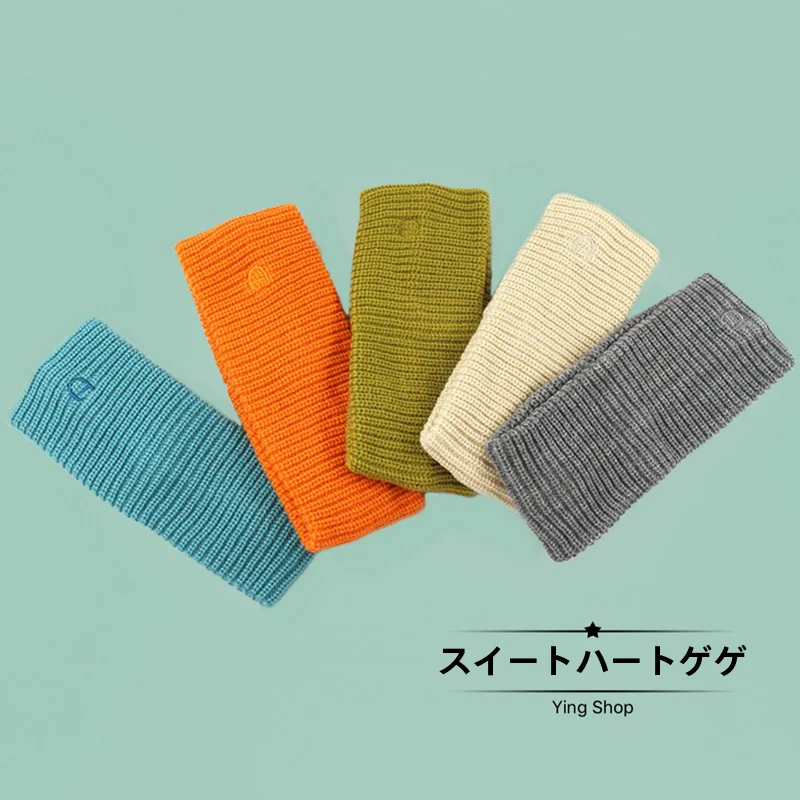 男女兼用 シンプルニットヘアバンド【ストリートスタイル・幅広タイプ・日常使い】