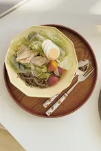 丸型レトロ木製スイーツトレイ【カフェ用・シンプルデザイン・家庭用】
