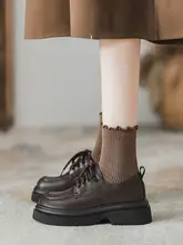 全革製ラウンドトゥ厚底ローフ�ァー【カジュアル・コーディネートしやすい・学院風】