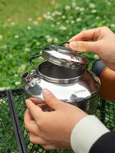 アウトドア用 1.5L ステンレス製 キャンプポット【保温・携帯性・ハンドル付き】