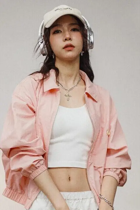 Madden アメリカンヴィンテージ バーシティジャケット【ショートデザイン・ピンク・レディース】