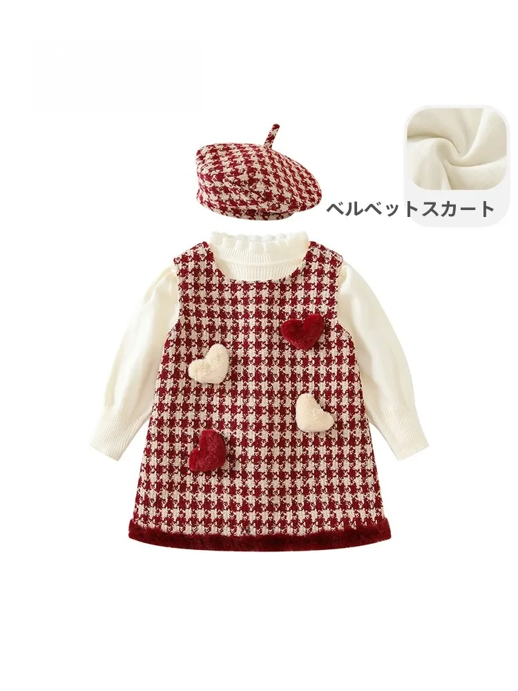 女の子用冬用プリンセスワンピース：9ヶ月児向け加厚長袖背心裙の実用性とシーン別対応