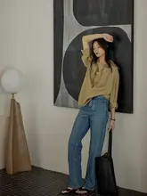ハイウエストストレートデニムパンツ【ヴィンテージ加工・スリムフィット・小柄向け】