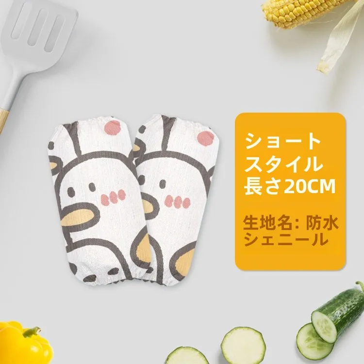 可愛い小熊柄ロング袖カバー：業務用防水防汚エプロンの実用性と選定基準