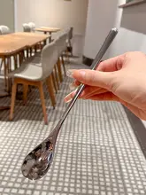 316ステンレス製 ロングハンドルスプーン【料理用・高級感・アイスクリーム用】