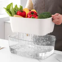 二層式水切りバスケット【プラスチック製・キッチン用・野菜・果物用】