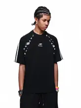 アメリカンスタイルのビンテージスポーツTシャツ【ストリートスタイル・スリーブ付き・コットン】