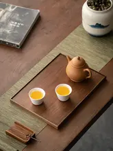 ブラックウォールナット製 家庭用長方形トレー【モダン・シンプルデザイン・お茶やステーキ用】
