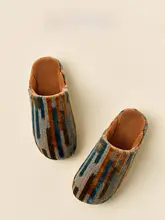 冬用 コットン素材 スリッパ【内部フリース・滑り止め・厚底】