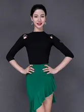 大人用ラテンダンスウェア【長袖・円形ネック・肩開きデザイン・芸術考査向け】