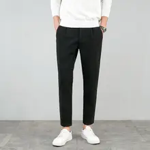 ビジネスカジュアルのウールパンツ【厚手・抗皺加工・ tapered fit】