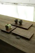 トレイ 茶器 プレート 手作り 無垢材 ウォールナット 長方形 ブラシテクスチャー