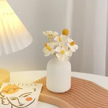 陶器の小さな花瓶 ドライフラワー 部屋の装飾 寝室 オフィス 装飾品 家庭 デスク トップ おしゃれ