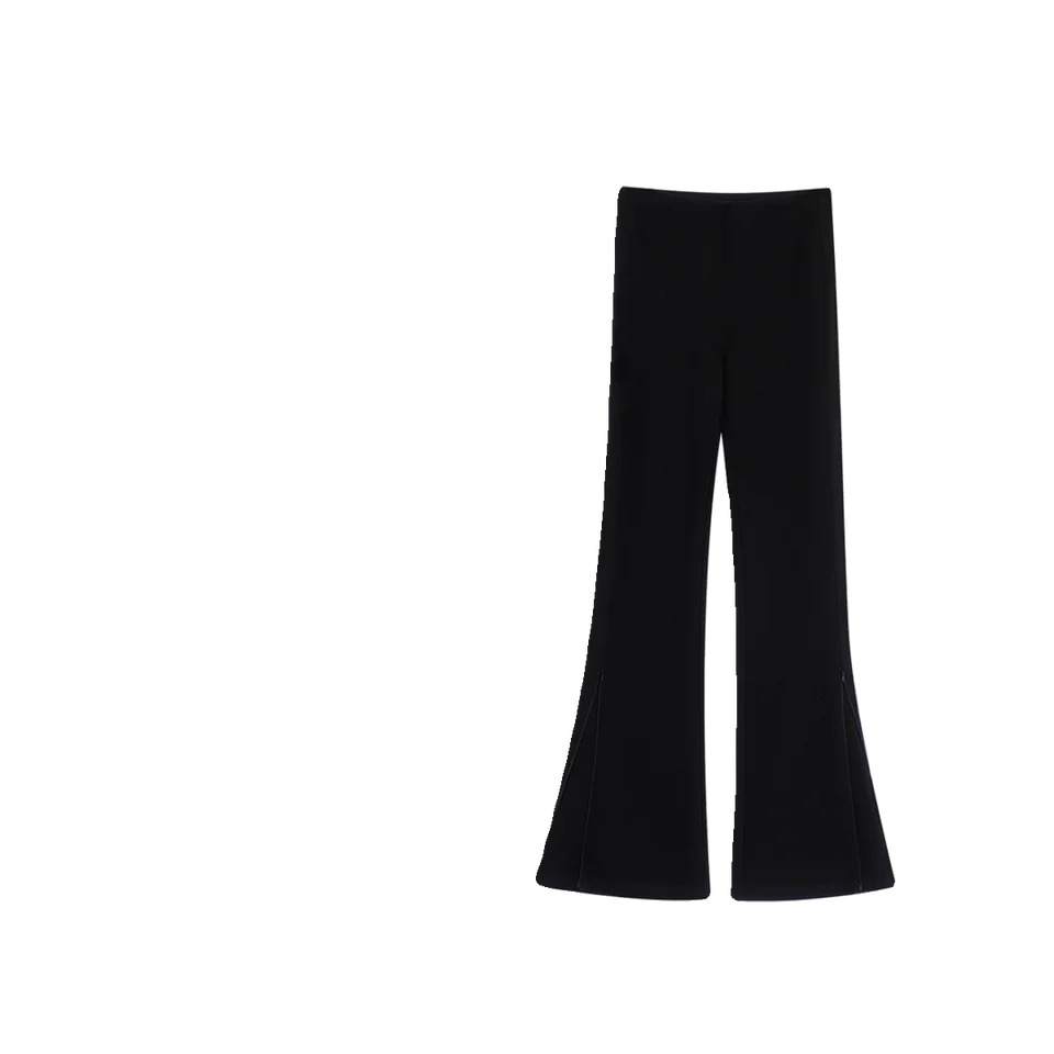 秋用ハイウエスト伸縮フレアパンツ【フィット・カジュアル・ゆったり】（セットアップ対応）