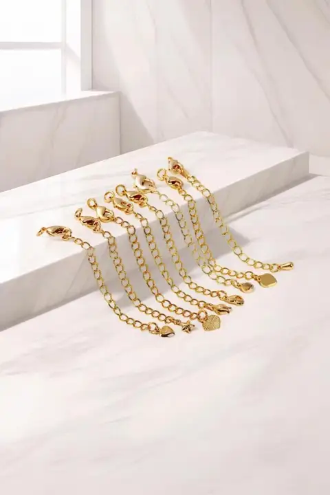 真珠ネックレス用エクステンションチェーン【１８Ｋゴールド・DIY用・ロブスタークリップ・水晶アクセサリー】