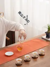 高級麻混紡茶席用テーブルクロス【中華風・禅スタイル・茶道用】