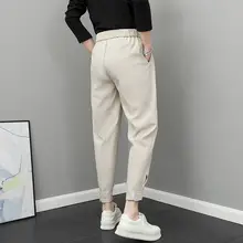 軽い大人スタイルの足締め小 スーツパンツ 男性 9分丈パンツ