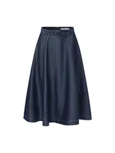 レトロ風デニム風優雅な中長半身スカート【春用・気品あふれるデザイン】