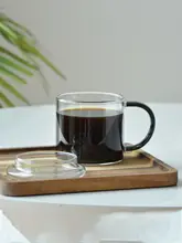 ハンドル付き底面平らな耐熱グラスカップ【高 borosilicate ガラス・電子レンジ対応・ミルク用・小サイズ】