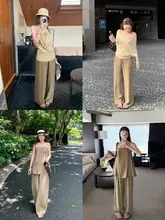 極上の柔らかさのマットな銅アンモニア素材トップスとワイドレッグパンツ【夏用・スタイル・セットアップ対応】