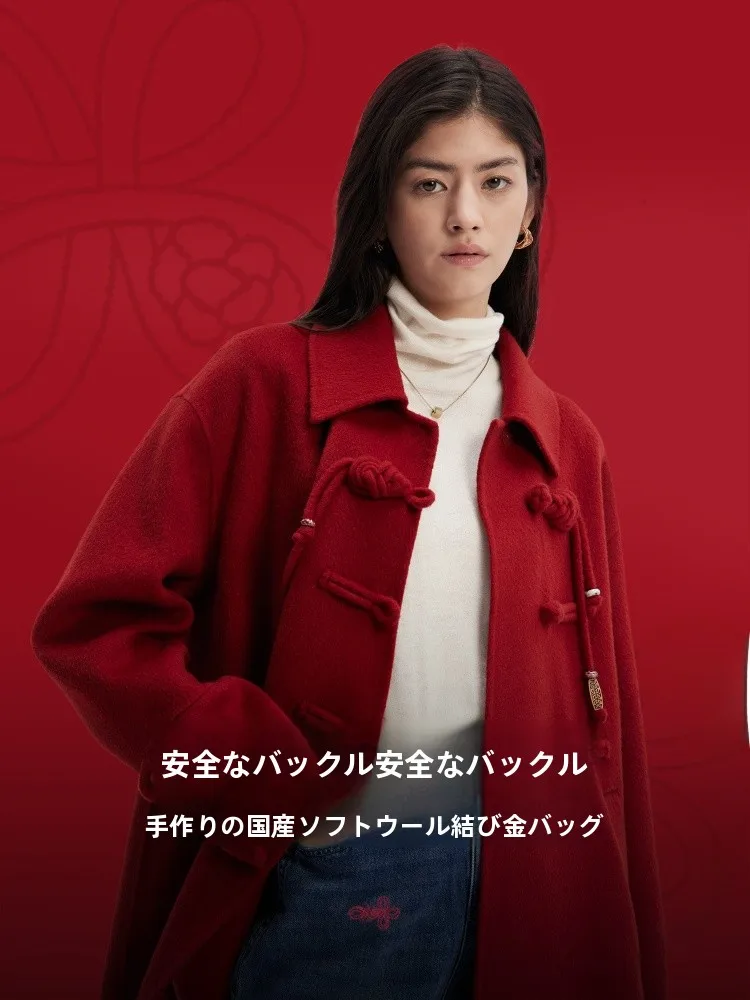 女性用二重仕立てキャメルウールコート：極上の柔らかさと冬の着用シーンを実証