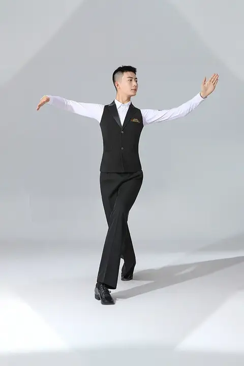 ダンスベストとダンスシャツ【ポケットチーフ付き・モダンダンス用・男性用】（セットアップ対応）
