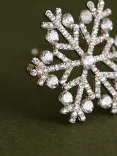 雪の結晶デザインのバレッタ【フランス風・サイドクリップ・後頭部用】