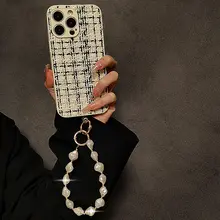 スマホストラップ リストストラップ バッグチャーム キーホルダー パール チェーン クリップ付き ショート レディース おしゃれ トレンド