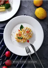 陶器の皿 ステーキ皿 西洋料理皿 サラダ皿 創造的 純白
