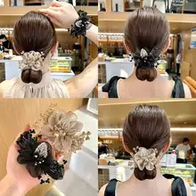 星柄オーガンジーのヘアゴム【エレガント・シンプルデザイン・ポニーテール用】