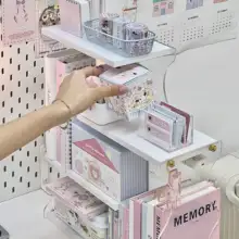 アクリル製 デスク上収納ラック【多段式・文具収納・強化  タイプ】