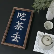津軽の小巾刺繍材料キット【手作り刺し子刺繍・茶道用・禅スタイルフレーム】