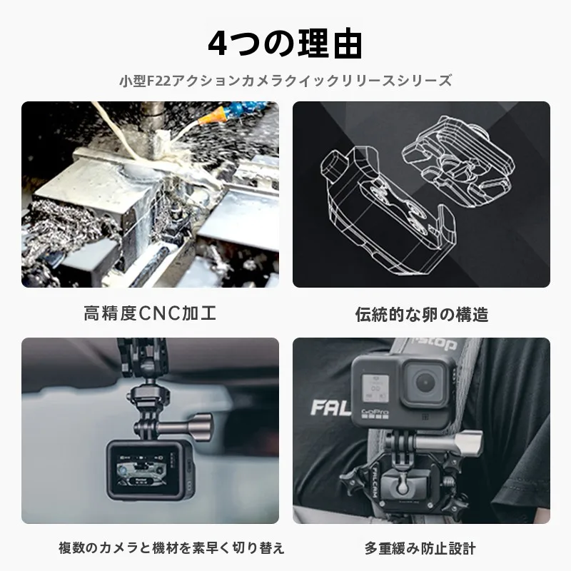 アクションカメラ用金属マウントプレート：GoproおよびDJI用の安定した取り付け実現