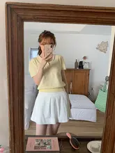 夏用ハイウエストゴルフプリーツスカート【シンプルデザイン・Aライン】（セットアップ対応）