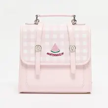 春のかわいらしいスイカ刺繍リュックサック【金属バックル付き・女性用】