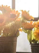 向日葵の造花【リビングや玄関、カフェ用・シルク製・インテリア装飾】